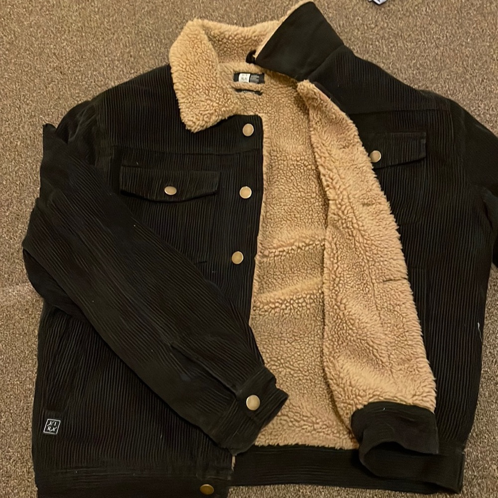 Black Corduroy Fir Jacket